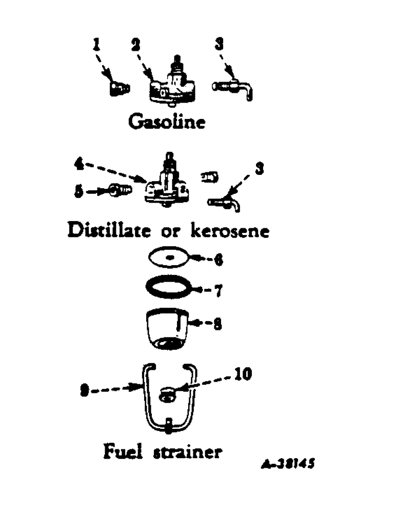 Схема запчастей Case IH 130 - (12-07) - POWER, FUEL STRAINERS Power