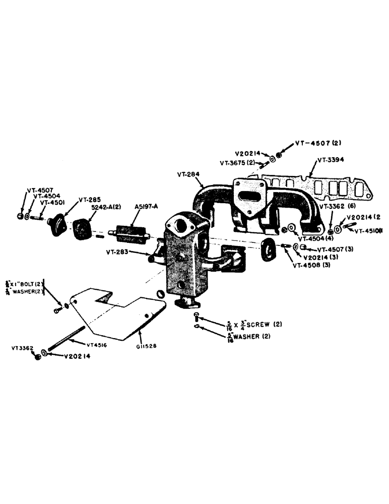 Схема запчастей Case IH VAC11-SERIES - (014) - LOW COST FUEL MANIFOLD, VAC, VA, VAO, VAH (02) - ENGINE