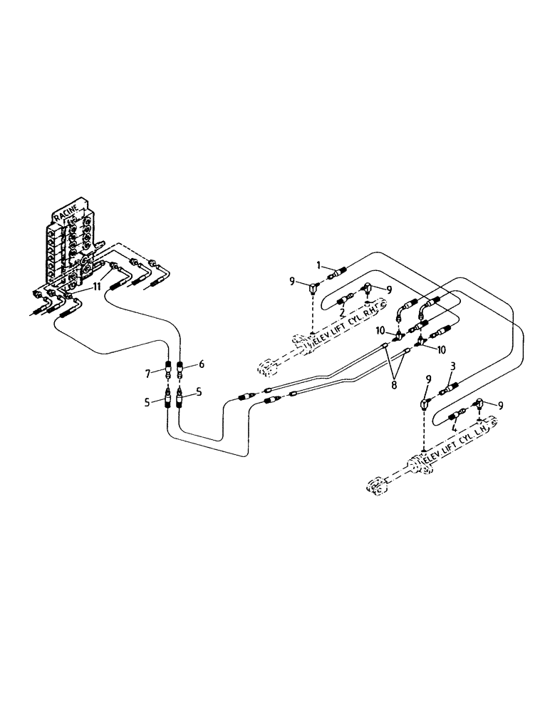 Схема запчастей Case IH 7000 - (B06-05) - HYDRAULIC CIRCUIT, ELEVATOR LIFT Hydraulic Components & Circuits