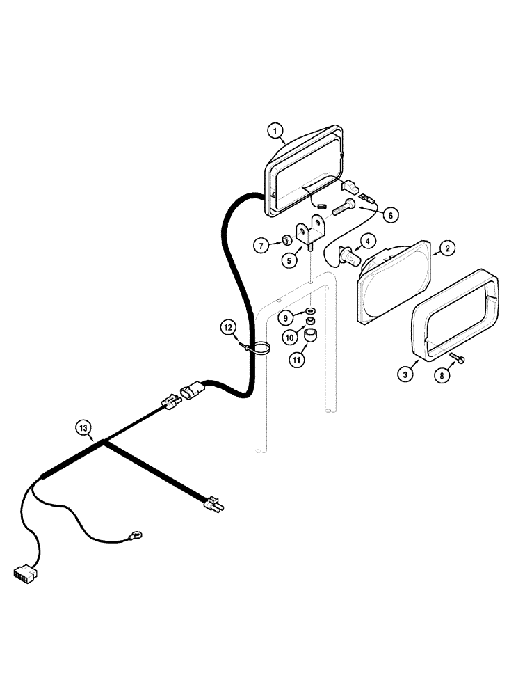 Схема запчастей Case IH MX110 - (04-30) - WORK LIGHTS (04) - ELECTRICAL SYSTEMS