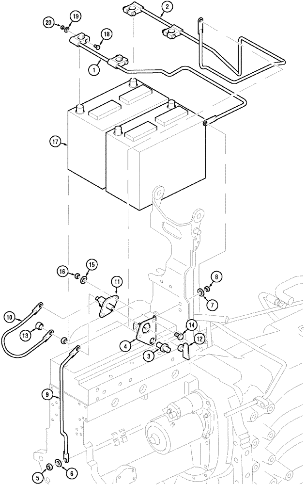 Схема запчастей Case IH MX90C - (04-15) - BATTERY AND CABLES, EUROPE ONLY (04) - ELECTRICAL SYSTEMS