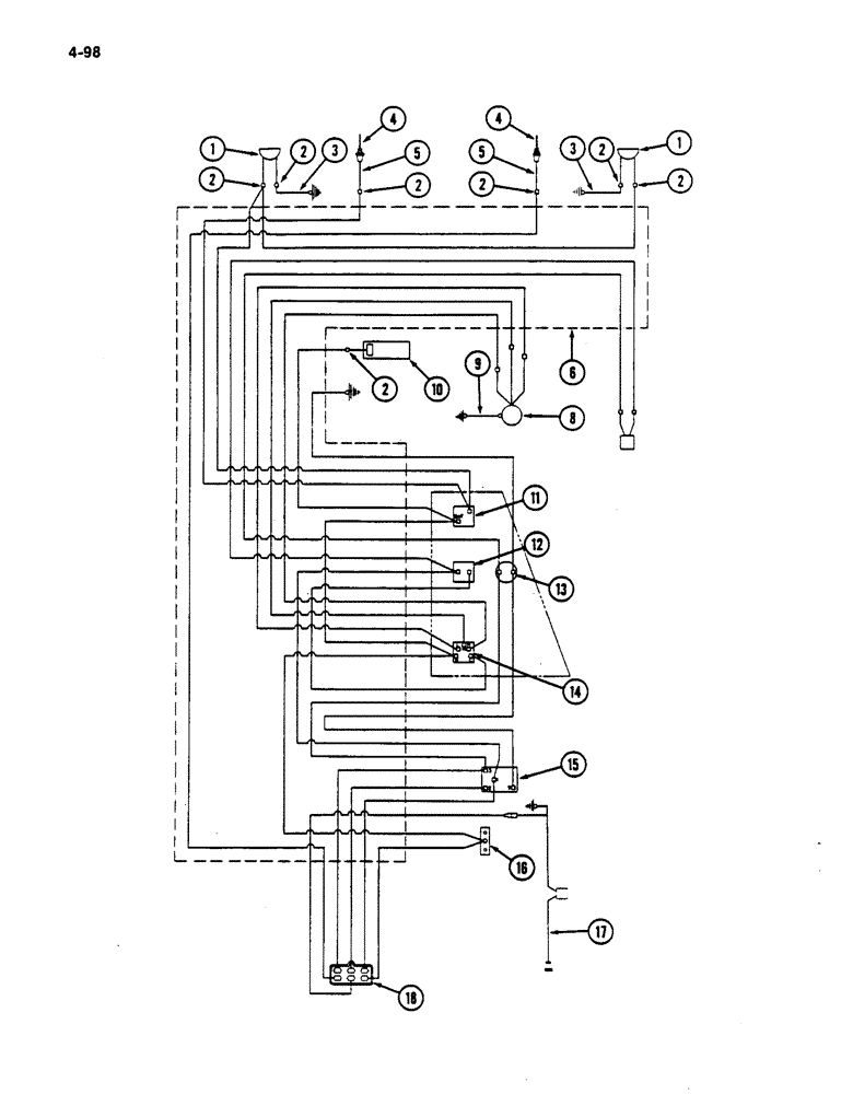 Схема запчастей Case IH 782 - (4-098) - OPERATORS CAB WIRING (06) - ELECTRICAL SYSTEMS