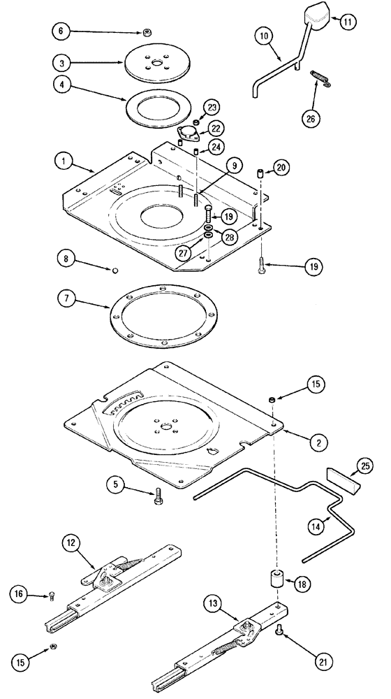 Схема запчастей Case IH MX110 - (09-54) - SWIVEL SEAT SEARS (09) - CHASSIS/ATTACHMENTS