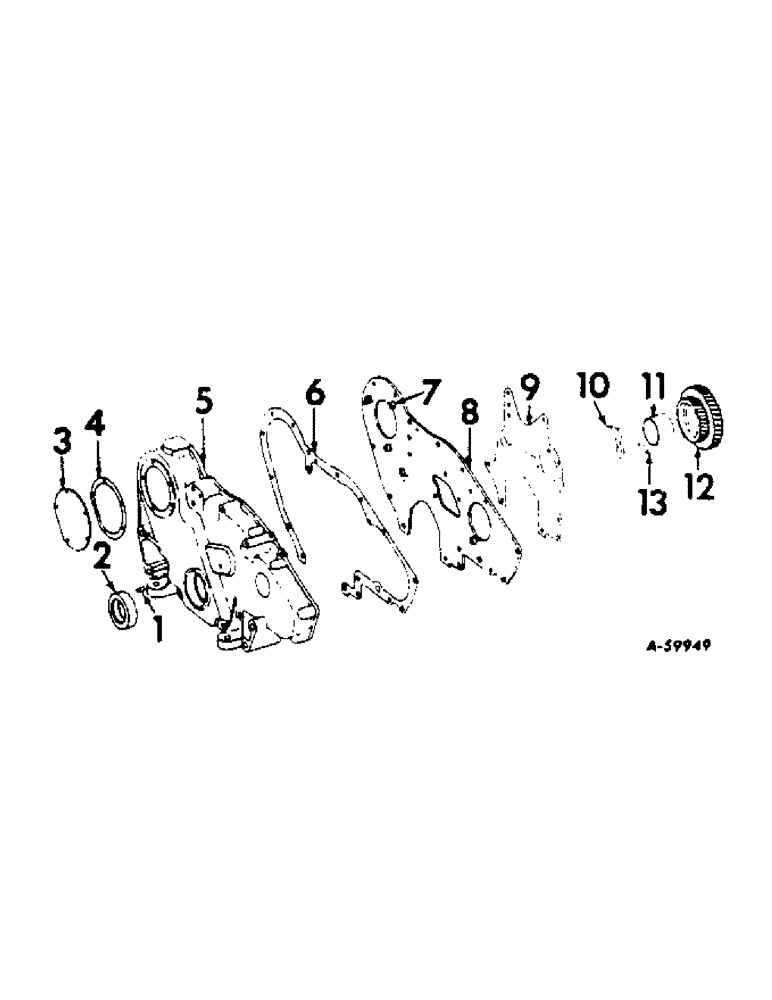 Схема запчастей Case IH 420 - (340) - CRANKCASE FRONT COVER AND IDLER GEAR (10) - ENGINE