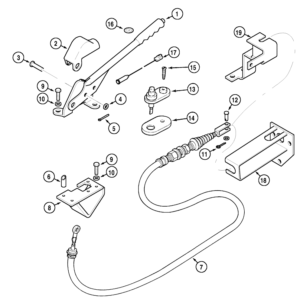 Схема запчастей Case IH CX100 - (07-03) - PARKING BRAKE CONTROLS (07) - BRAKES