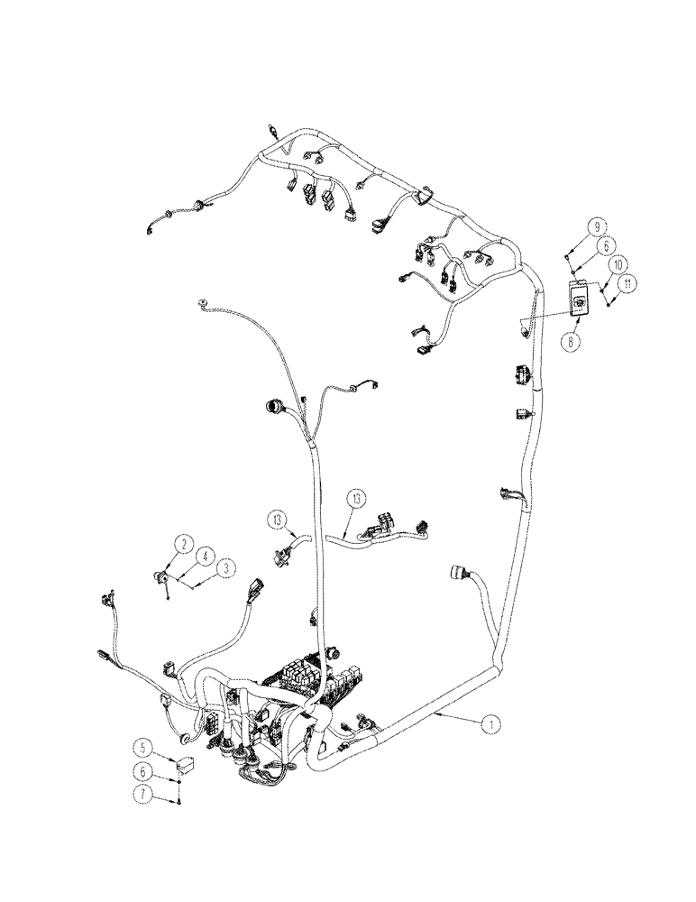 Схема запчастей Case IH STX325 - (04-23) - HARNESS MAIN CAB, STANDARD CAB (04) - ELECTRICAL SYSTEMS