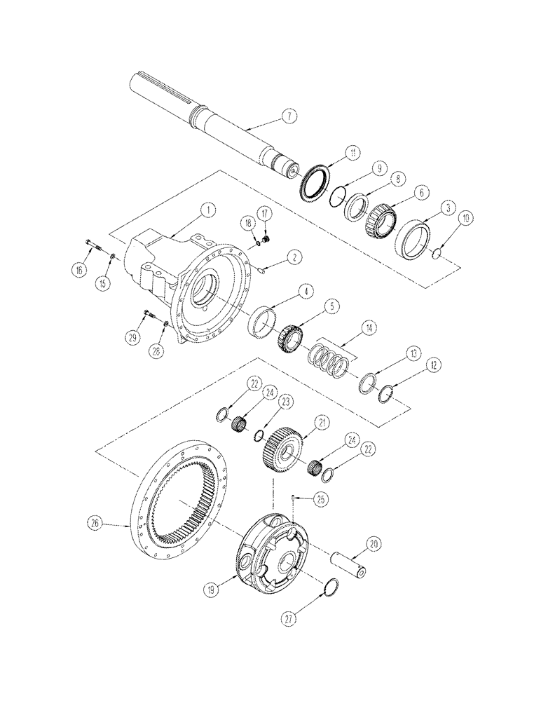 Схема запчастей Case IH STX275 - (06-44) - AXLE ASSY FINAL DRIVE (06) - POWER TRAIN