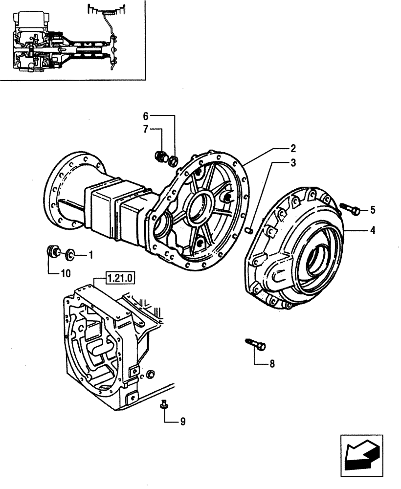 Схема запчастей Case IH JX80 - (1.48.0/01) - (VAR.449) SIDE REDUCTION GEARS - BOXES AND COVERS (05) - REAR AXLE