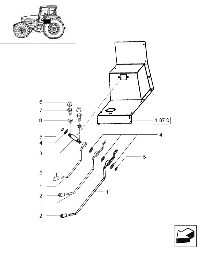 Схема запчастей Case IH JX95 - (1.92.0[34]) - CAB - CONTROL VALVE CONTROLS - LEVERS (10) - OPERATORS PLATFORM/CAB