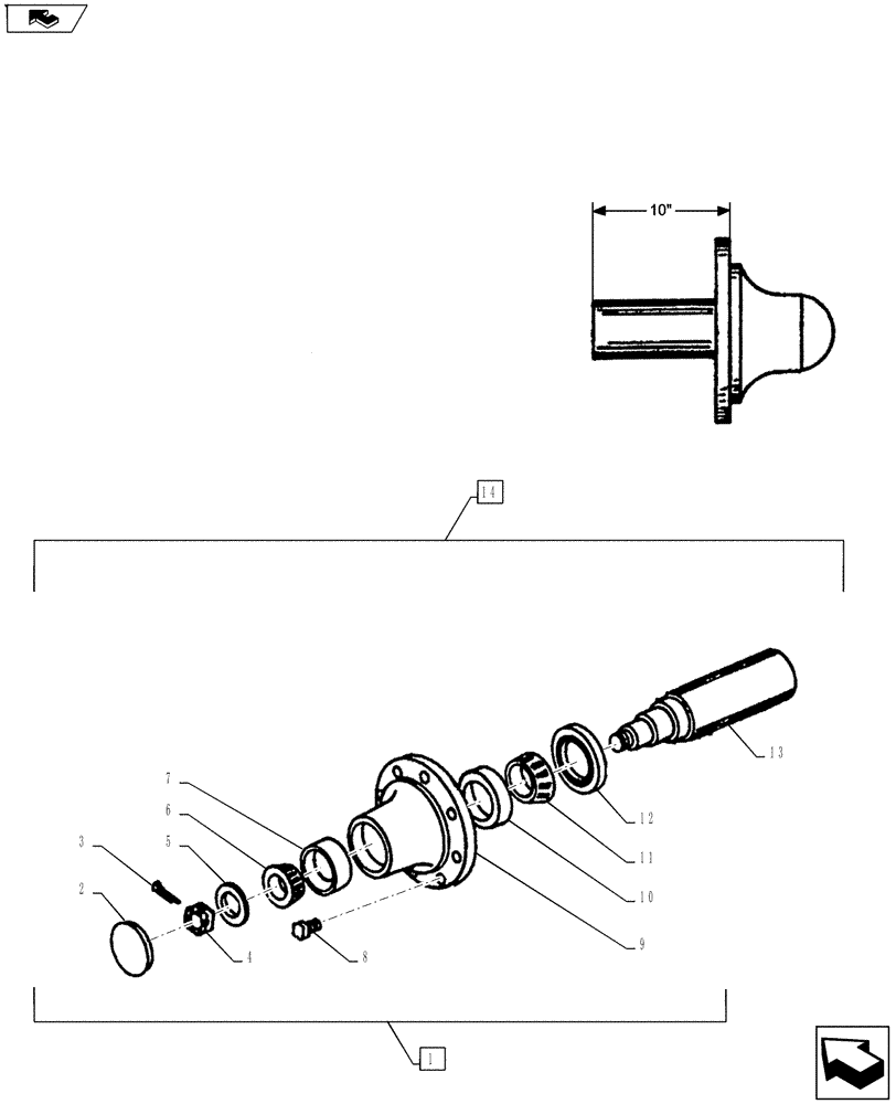 Схема запчастей Case IH TURBO-TIGER - (44.100.03) - Q-778 HUB & SPINDLE ASSEMBLY (44) - WHEELS