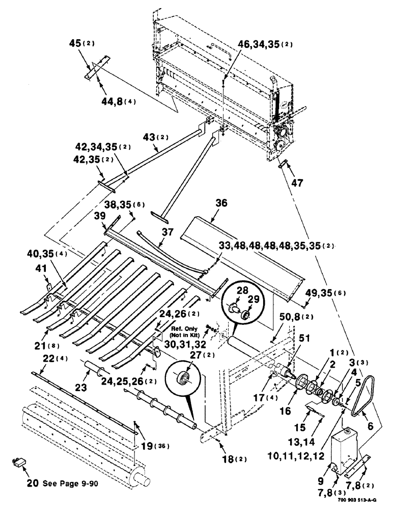 Схема запчастей Case IH 8465 - (9-54) - MESH WRAP KIT, SHIELDS AND SLIDE ASSEMBLIES, SERIAL NUMBER CFH0073203 THROUGH CFH0073271 Decals & Attachments