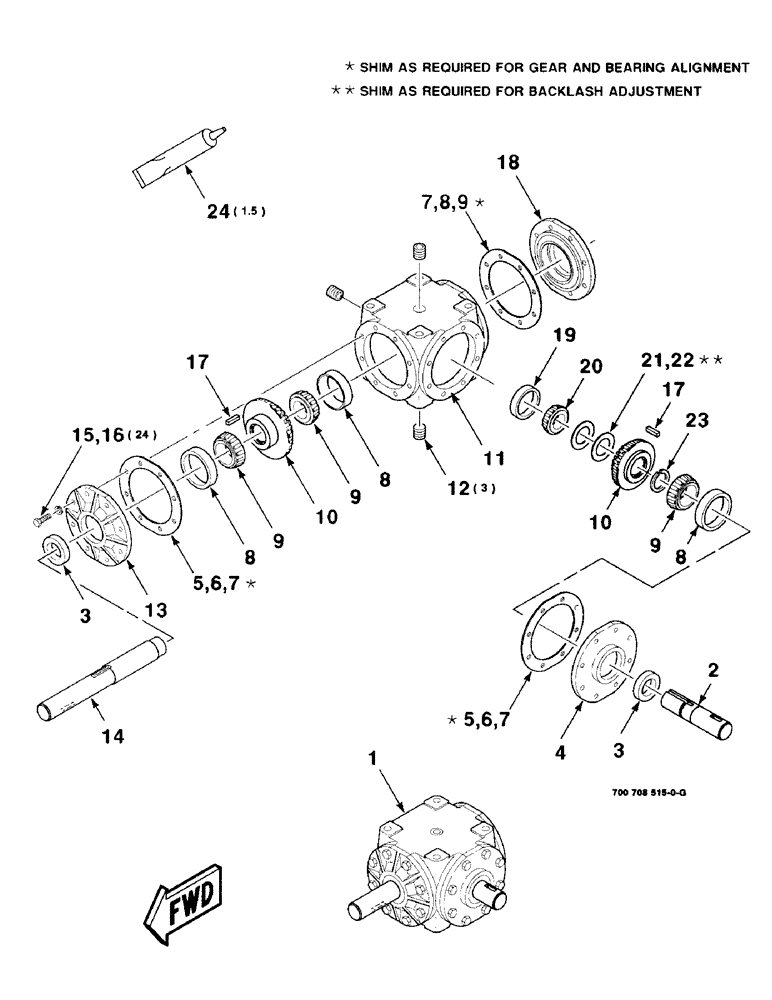 Схема запчастей Case IH 8340 - (2-22) - GEARBOX ASSEMBLY, 700708515 GEARBOX ASSEMBLY COMPLETE (58) - ATTACHMENTS/HEADERS