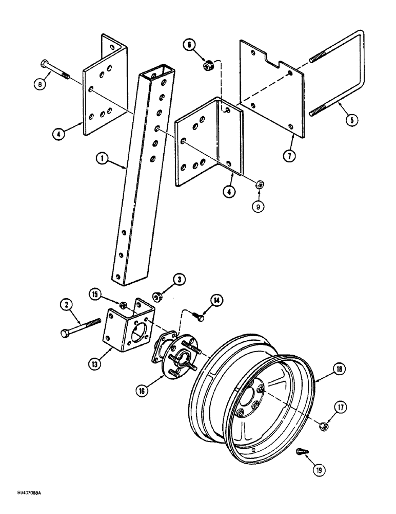 Схема запчастей Case IH 181 - (9-30) - CARRYING WHEEL (09) - CHASSIS/ATTACHMENTS