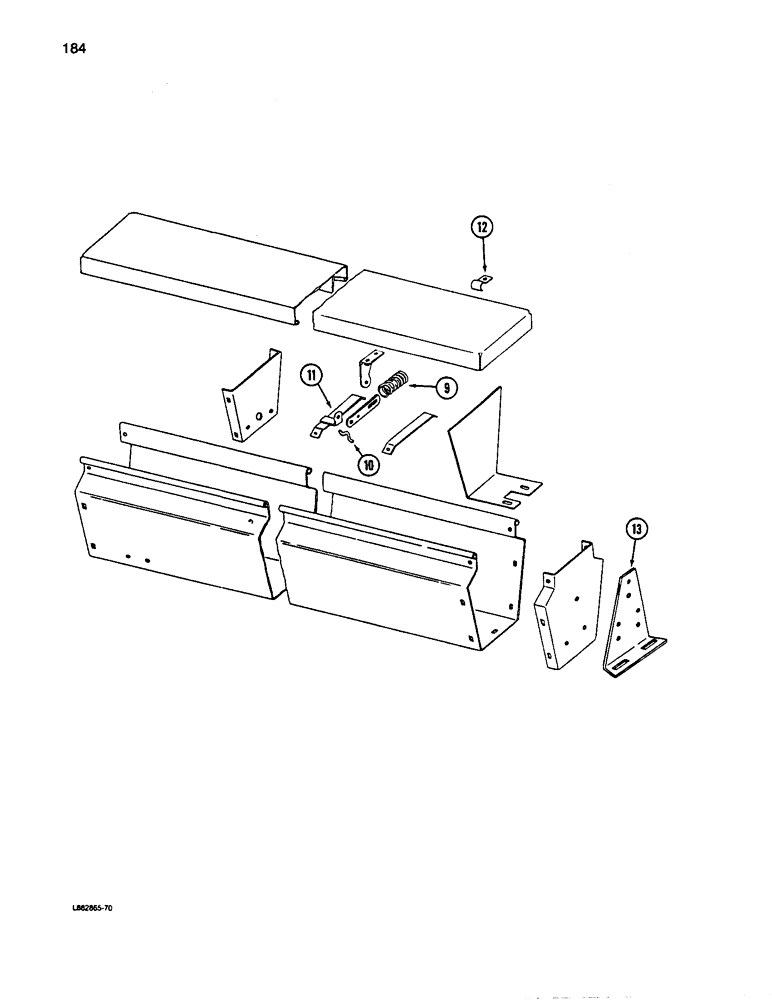 Схема запчастей Case IH 5100 - (184) - GRASS SEED ATTACHMENT, LOW REAR MOUNTED HOPPER, CONTD 