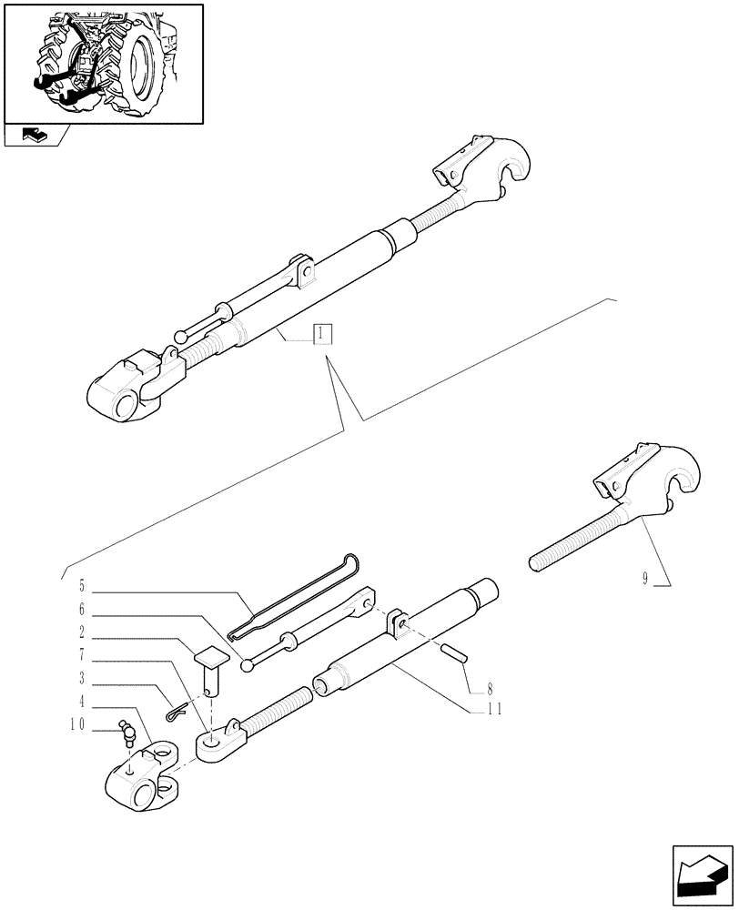 Схема запчастей Case IH PUMA 195 - (1.89.6/ B) - TOP LINK ASSEMBLY "CBM" - BREAKDOWN (09) - IMPLEMENT LIFT