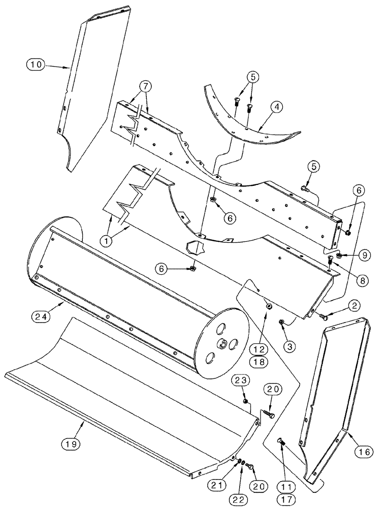 Схема запчастей Case IH 2377 - (09C-02) - BEATER PAN - DISCHARGE - CORN AND GRAIN - FIXED (15) - BEATER & CLEANING FANS