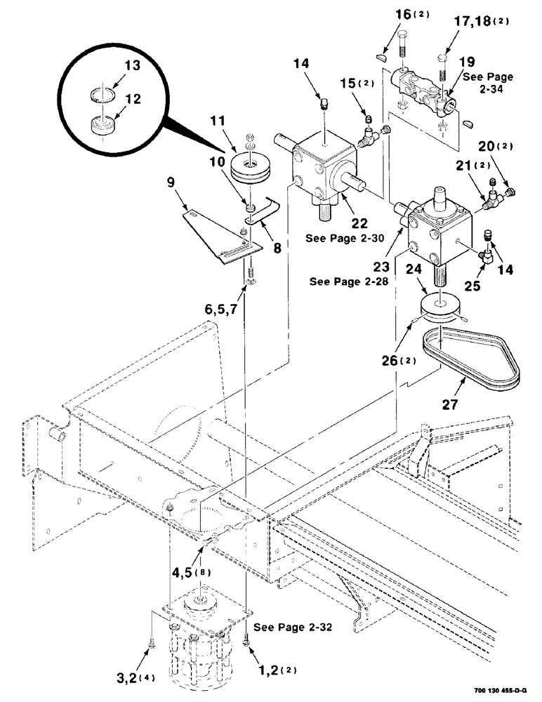 Схема запчастей Case IH 8315 - (2-26) - HEADER DRIVE ASSEMBLY, SECONDARY RIGHT, S.N. CFH0104076 AND LATER (09) - CHASSIS