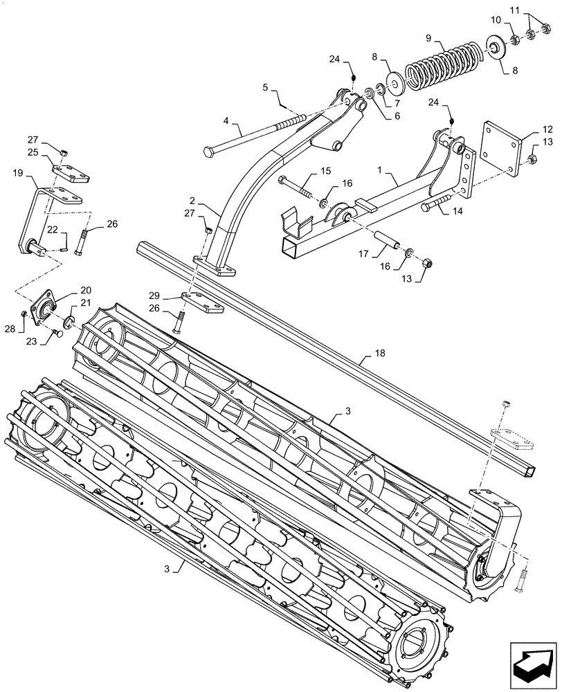 Схема запчастей Case IH 330 TRUE-TANDEM - (75.200.14) - BASKET PARTS BREAKDOWN (75) - SOIL PREPARATION