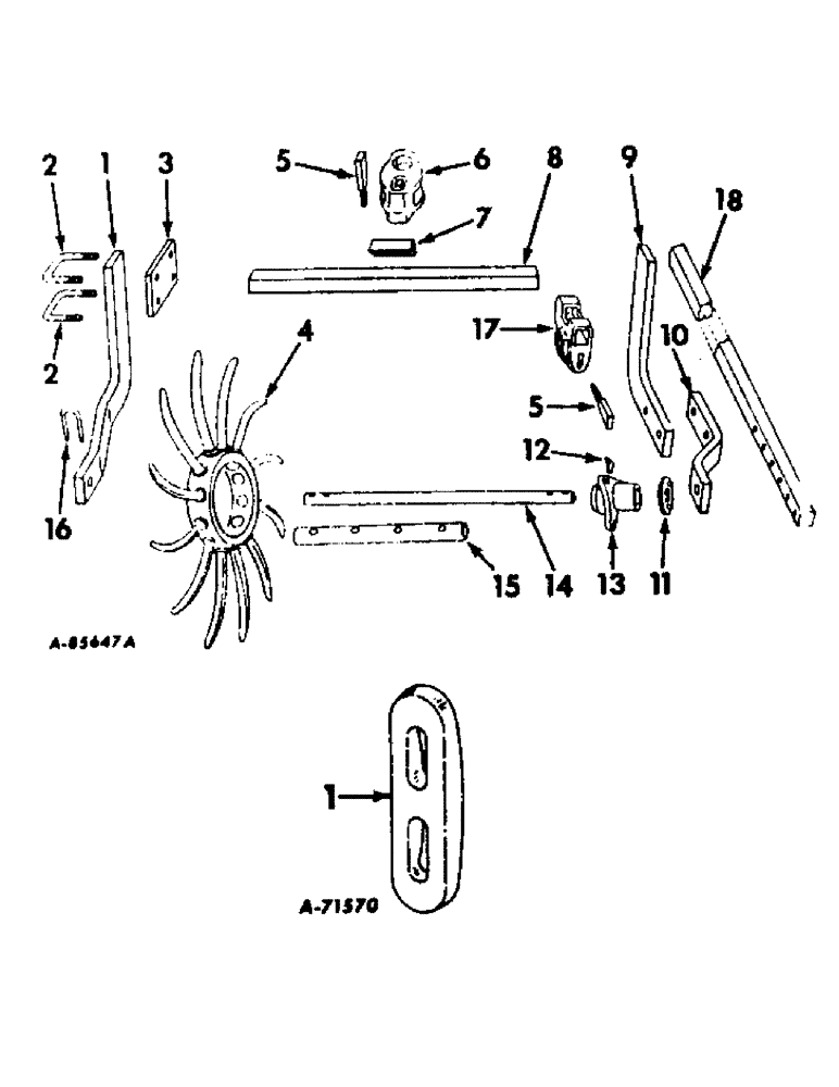 Схема запчастей Case IH 63-SERIES - (G-18[A]) - SWEEP ADJUSTING WEDGE 