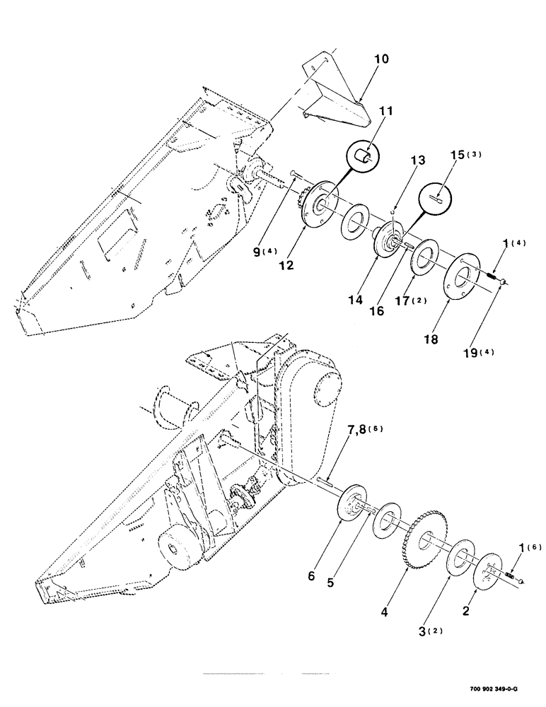 Схема запчастей Case IH 8380 - (9-28) - AUGER CLUTCH KIT, HK60573 AUGER CLUTCH KIT COMPLETE TO BE ORDERED THRU WHOLEGOODS (09) - CHASSIS