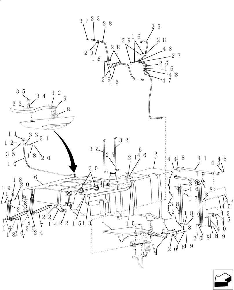 Схема запчастей Case IH 9010 - (10.246.03[04]) - FUEL SYSTEM - 9010 (10) - ENGINE