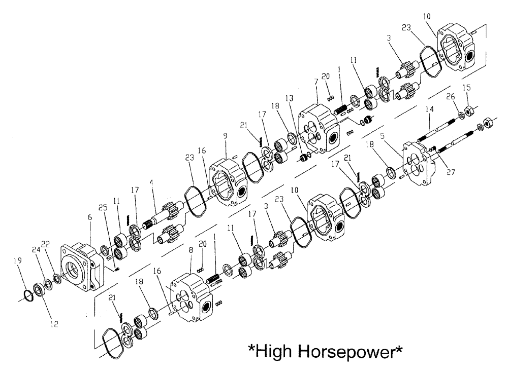 Схема запчастей Case IH 7700 - (B03[15]) - HYDRAULIC MOTOR M51B Hydraulic Components & Circuits