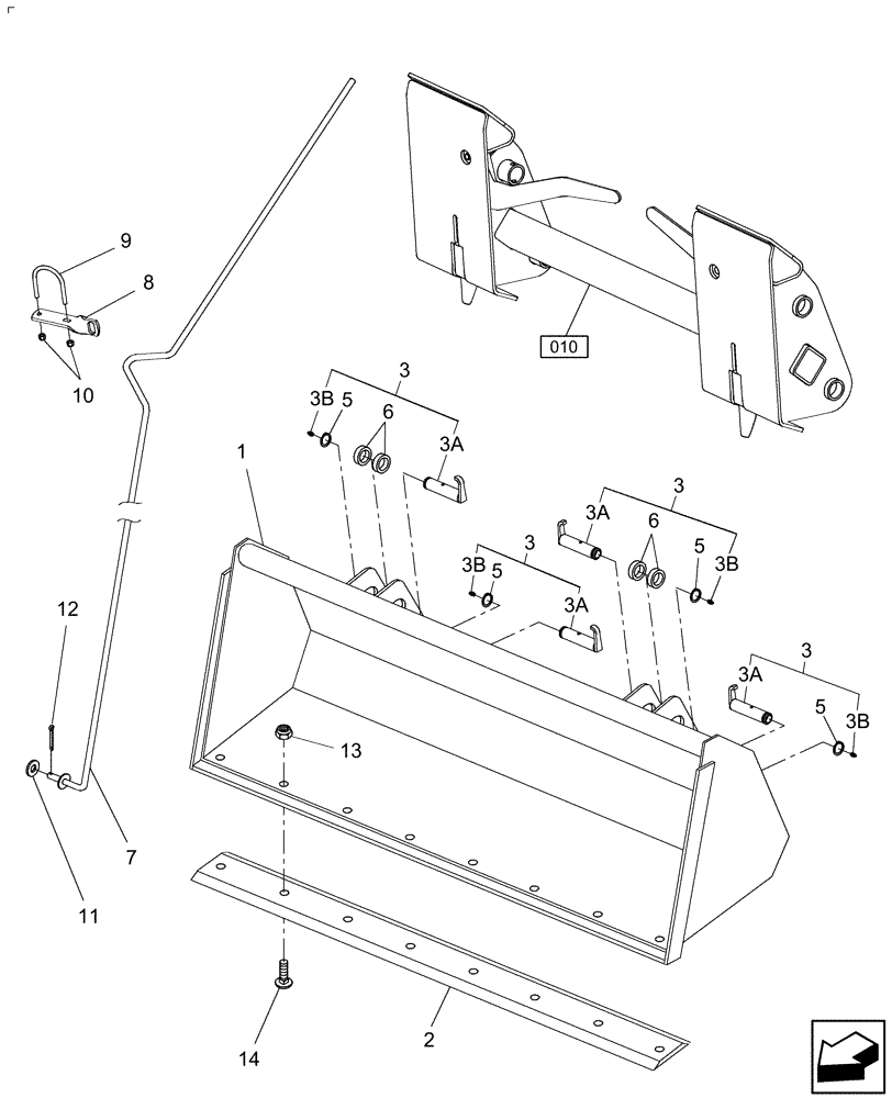 Схема запчастей Case IH L340 - (011) - BUCKETS & CUTTING EDGES 