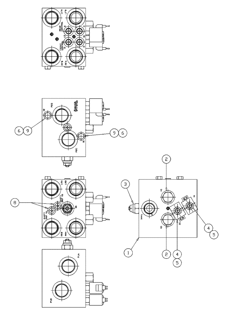 Схема запчастей Case IH PATRIOT 150 - (06-013) - SHIFT BLOCK-REPLACEMENT PARTS S/N 1882 & BELOW Hydraulic Plumbing