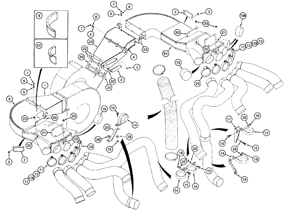 Схема запчастей Case IH 420 TIER 3 - (09C-18) - AIR DUCTS AND HOSES - ALL MODELS (15) - HANDLING SYSTEM