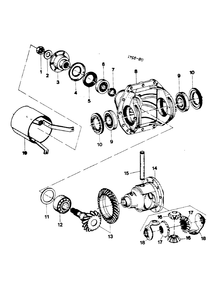 Схема запчастей Case IH 844S - (07-095) - DIFFERENTIAL, APL 1351 (04) - Drive Train