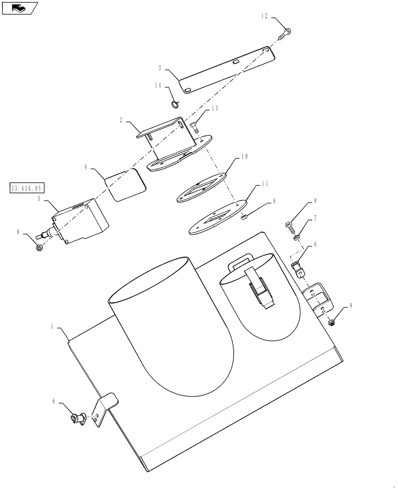 Схема запчастей Case IH 810 - (78.110.03.EC) - COVER ASSEMBLY, LH BIN, WITH AUGER (78) - SPRAYING