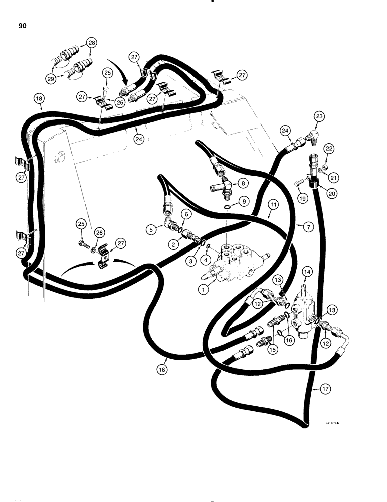 Схема запчастей Case IH 1816C - (090) - AUXILIARY HYDRAULIC CIRCUIT (08) - HYDRAULICS