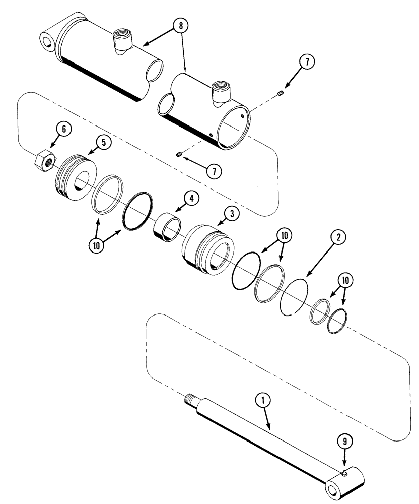 Схема запчастей Case IH 520 - (8-22) - BUCKET CYLINDER (08) - HYDRAULICS