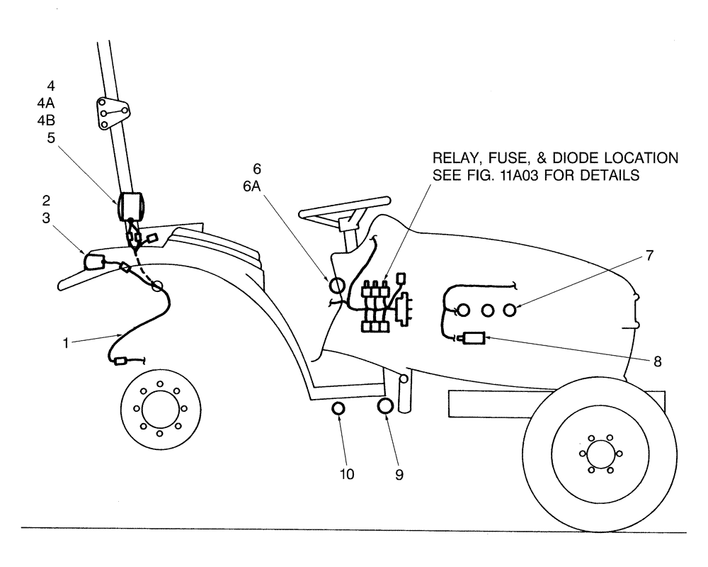 Схема запчастей Case IH DX33 - (11A01) - ELECTRICAL - RIGHT HAND SIDE- BSN HBA0001480 (06) - ELECTRICAL SYSTEMS