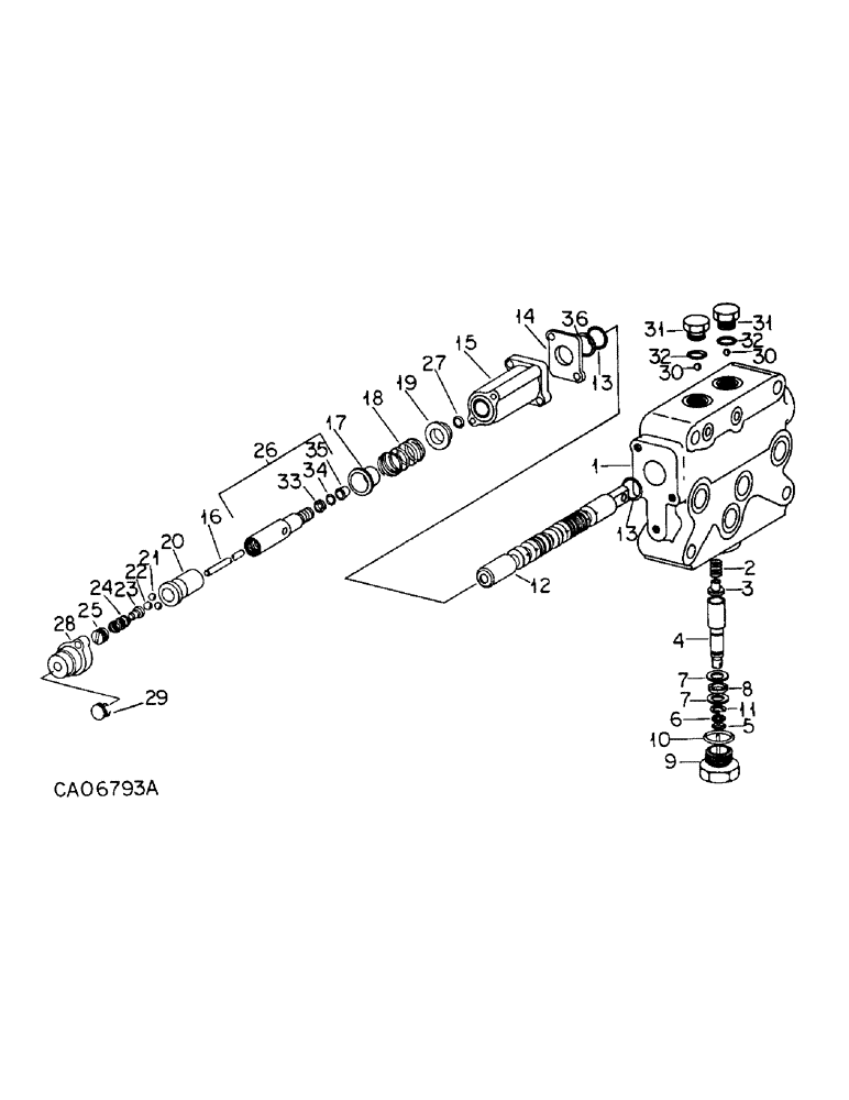 Схема запчастей Case IH 3688 - (10-42) - HYDRAULICS, CLOSE CENTER AUXILIARY CONTROL VALVE, 3688 TRACTORS (07) - HYDRAULICS