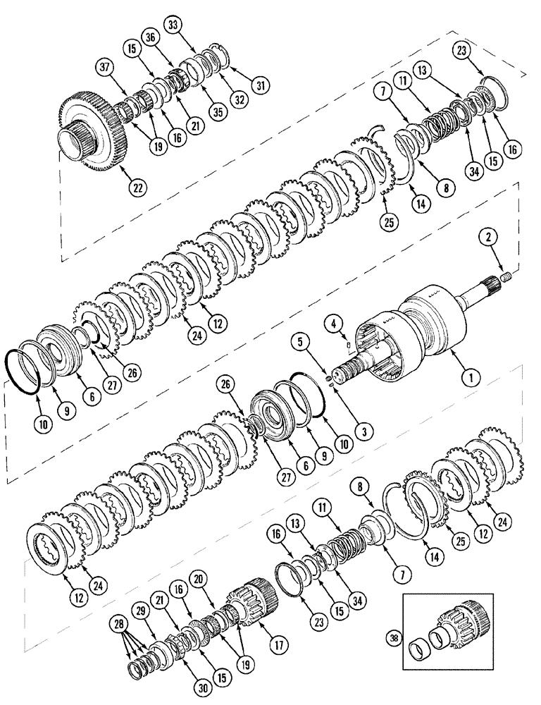 Схема запчастей Case IH MX170 - (06-08[2]) - TRANSMISSION FORWARD AND REVERSE, ASN JKA0454540 (21) - TRANSMISSION