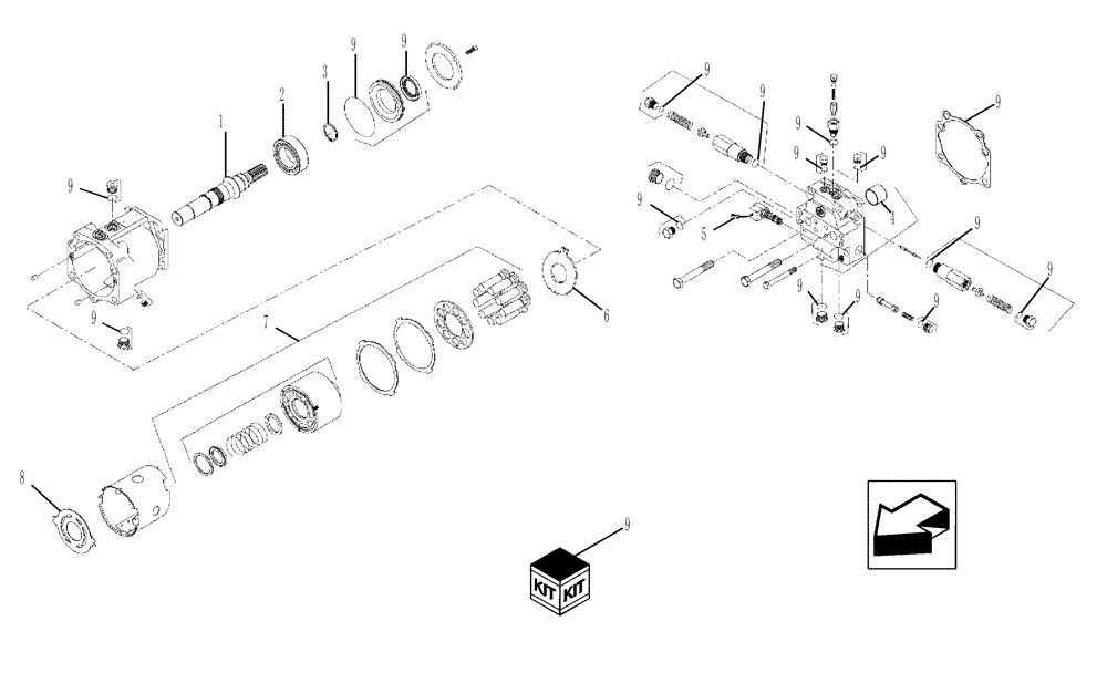 Схема запчастей Case IH 9010 - (29.218.10) - MOTOR, PROPULSION (100 CC), STANDARD DRIVE - 7010 (29) - HYDROSTATIC DRIVE