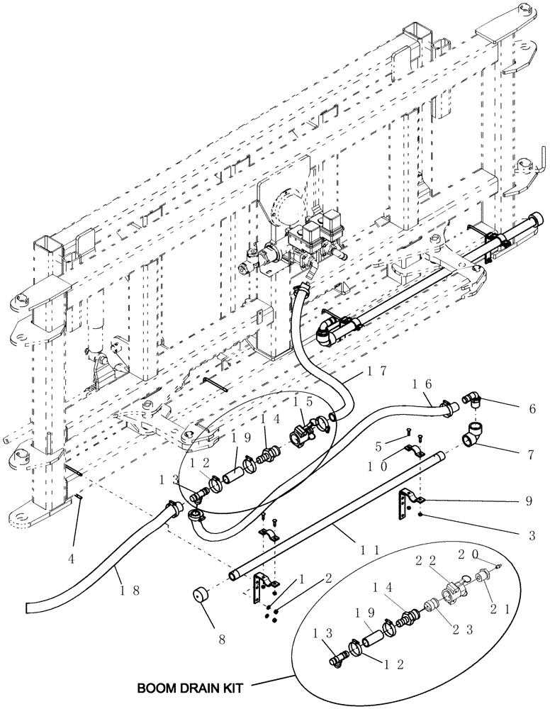 Схема запчастей Case IH 160 - (75.120.04) - PLUMBING - SUSPENDED BOOM - CENTER SECTION PLUMBING ASSEMBLY (75) - SOIL PREPARATION