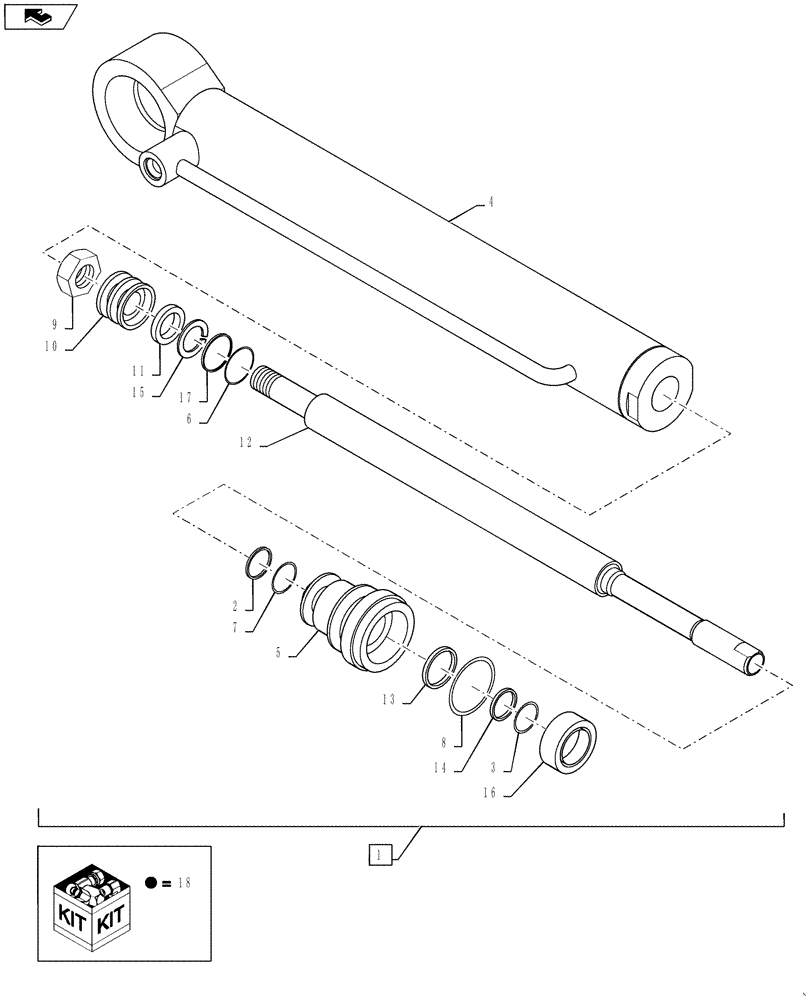 Схема запчастей Case IH 3330 - (35.116.05) - SUSPENSION CYLINDER (35) - HYDRAULIC SYSTEMS