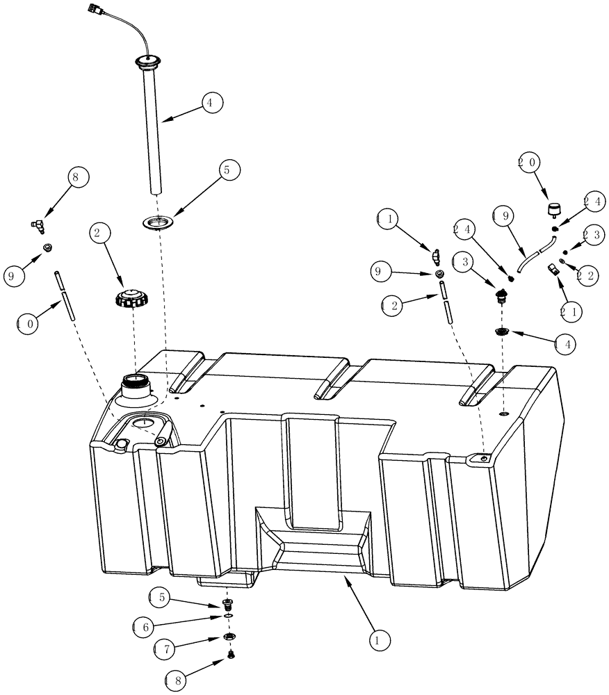 Схема запчастей Case IH 2366 - (03-08[01]) - FUEL TANK - ASN JJC0255000 (02) - FUEL SYSTEM