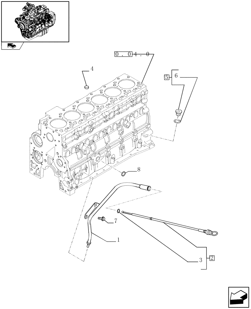 Схема запчастей Case IH F4GE9684R J600 - (0.27.0) - ENGINE OIL DIPSTICK (504183055 - 504088054) 