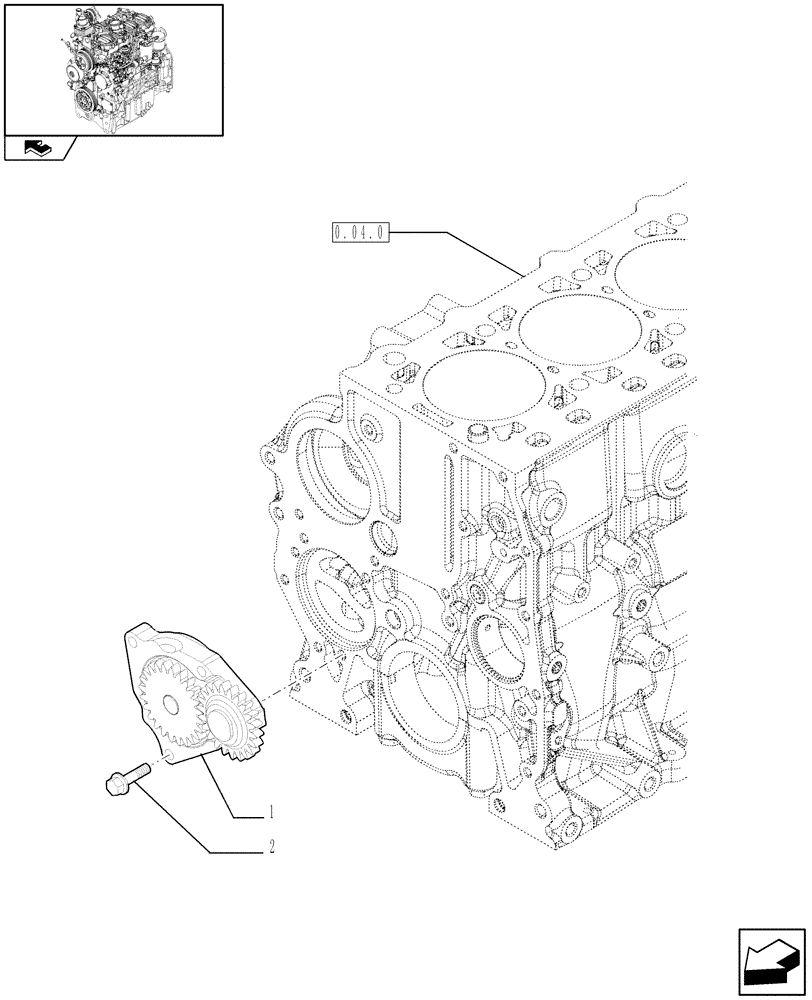 Схема запчастей Case IH FARMALL 80 - (0.30.0) - PUMP, ENGINE OIL & RELATED PARTS (01) - ENGINE