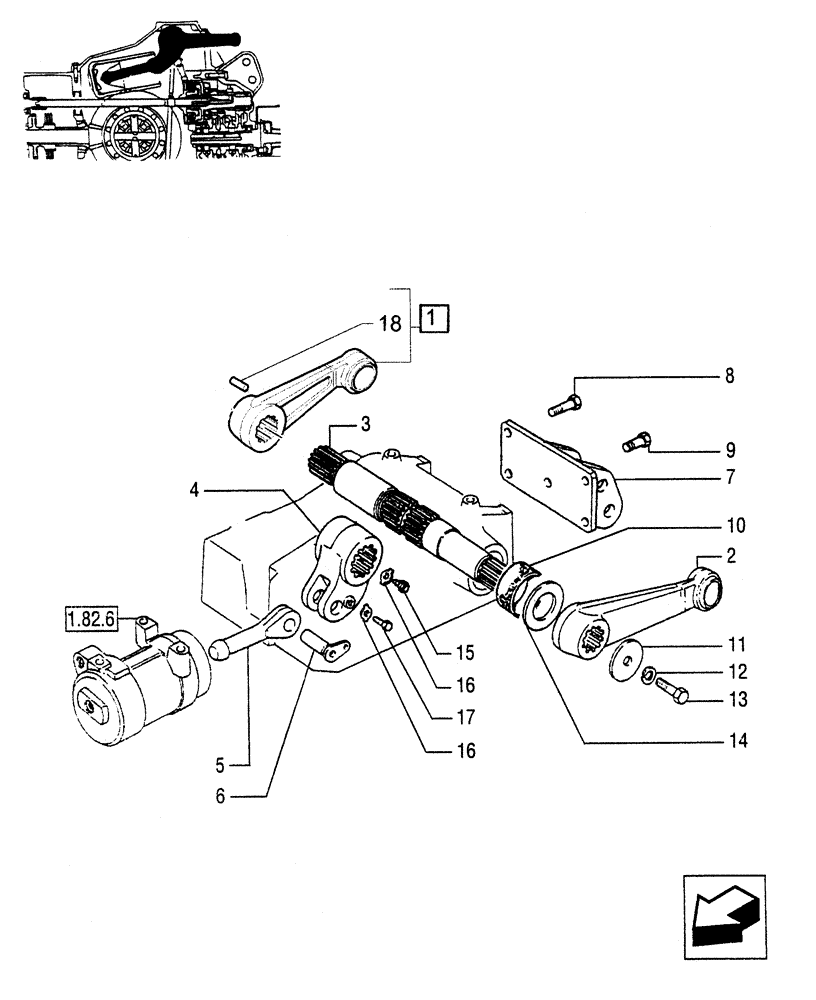 Схема запчастей Case IH JX95 - (1.82.8) - TRANSMISSION SHAFT (07) - HYDRAULIC SYSTEM