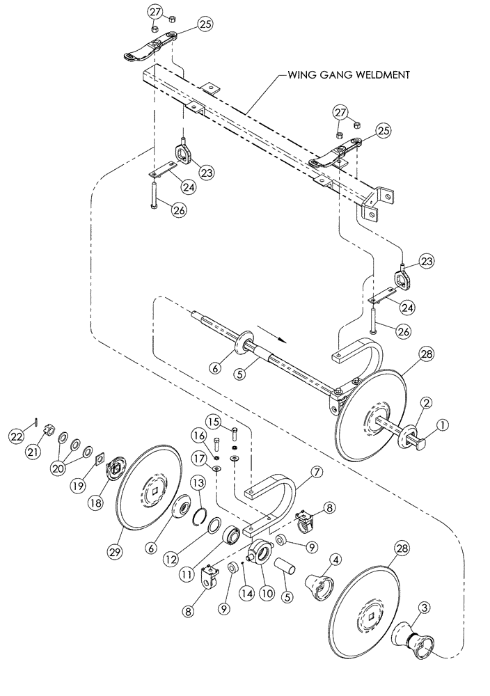 Схема запчастей Case IH 370 TRUE-TANDEM - (75.200.13) - 9 INCH CUSHION WING GANG PARTS 2006 AND PRIOR UNITS (75) - SOIL PREPARATION