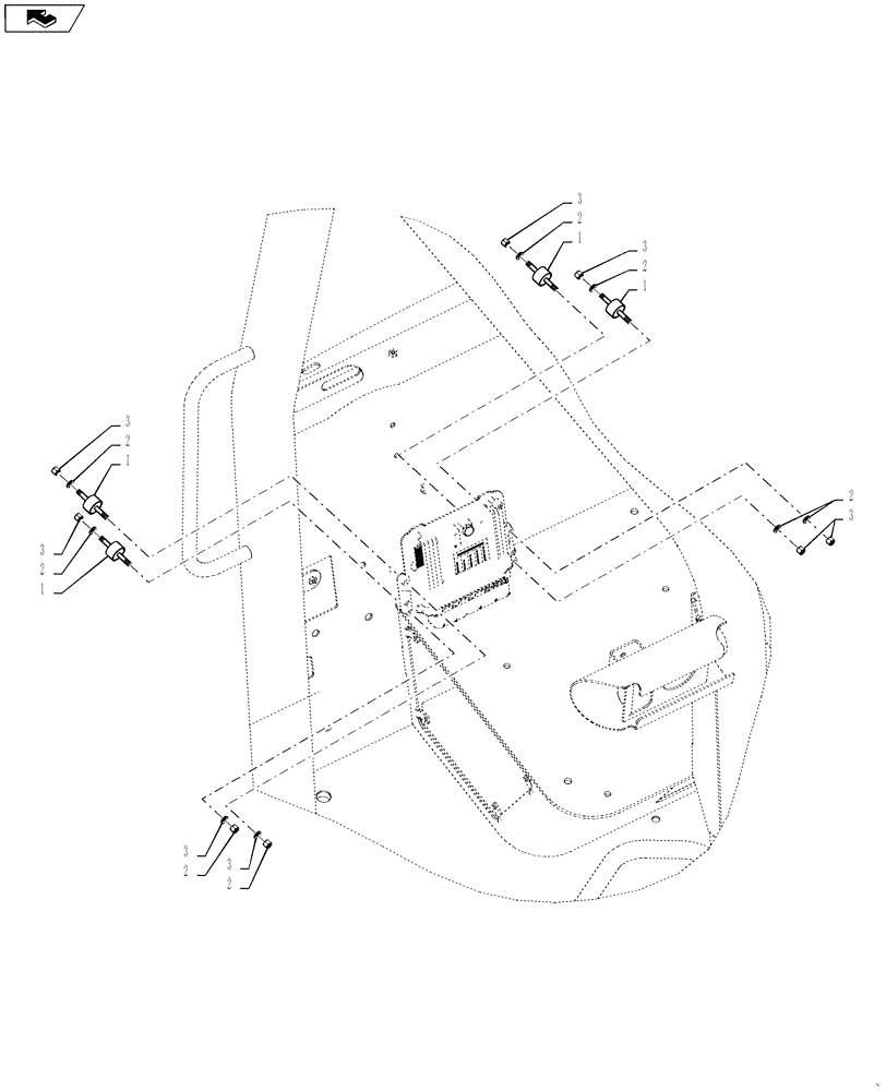 Схема запчастей Case IH 586H - (55.015.01) - ECU INSTALLATION (55) - ELECTRICAL SYSTEMS