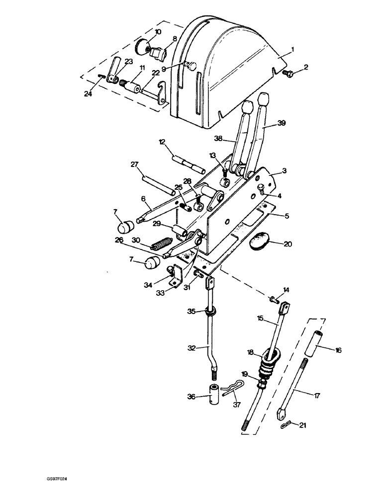 Схема запчастей Case IH 885 - (8-06) - CONTROL LEVERS AND QUADRANT, 885Q, 885QH AND 885SK TRACTORS (08) - HYDRAULICS