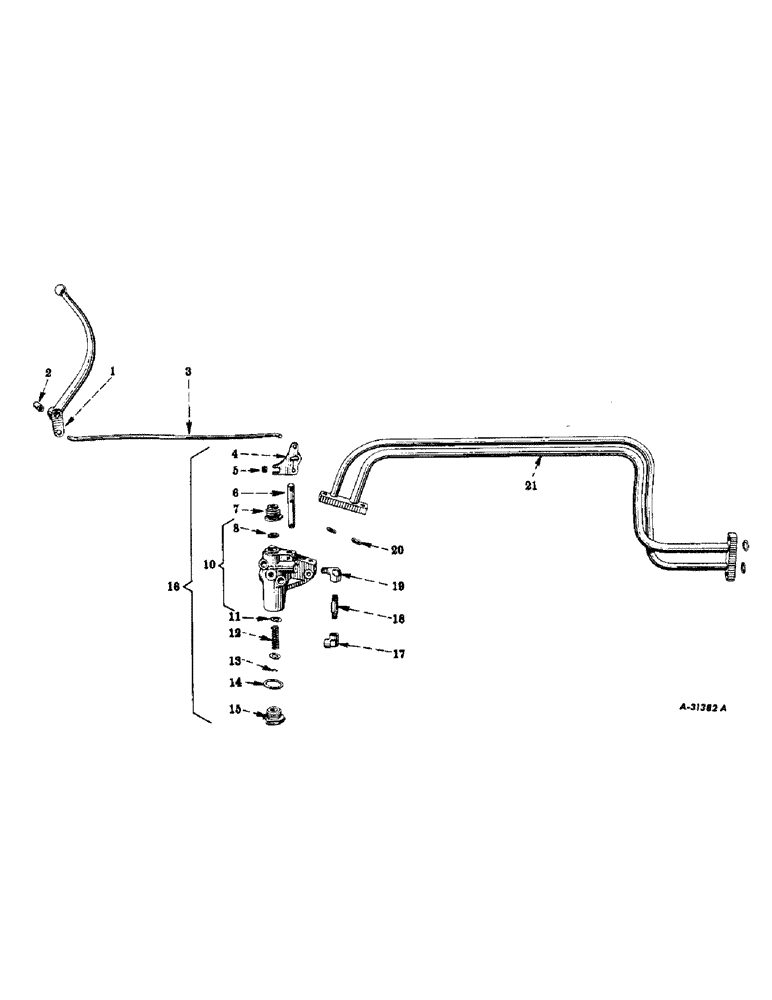 Схема запчастей Case IH SUPER A-1 - (242) - HYDRAULIC SYSTEM, REMOTE CONTROL, SPECIAL, AUXILIARY CONTROL VALVE, LEVER, ROD AND MANIFOLD TUBES (07) - HYDRAULIC SYSTEM