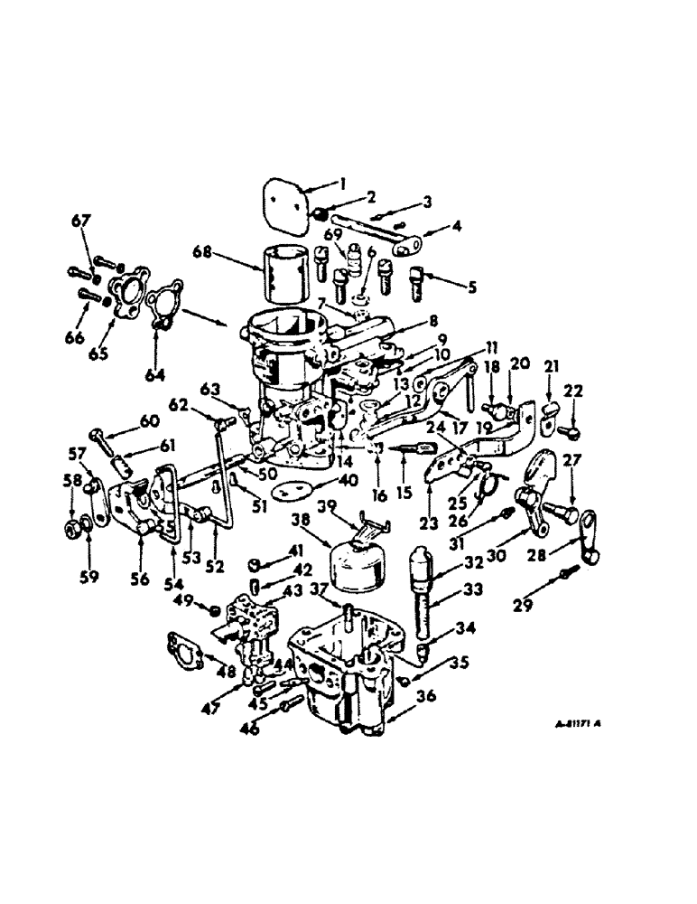 Схема запчастей Case IH BC-144 - (H-21) - CARBURETOR, MACHINES WITH ENGINE SERIAL NUMBER 3525 AND ABOVE 