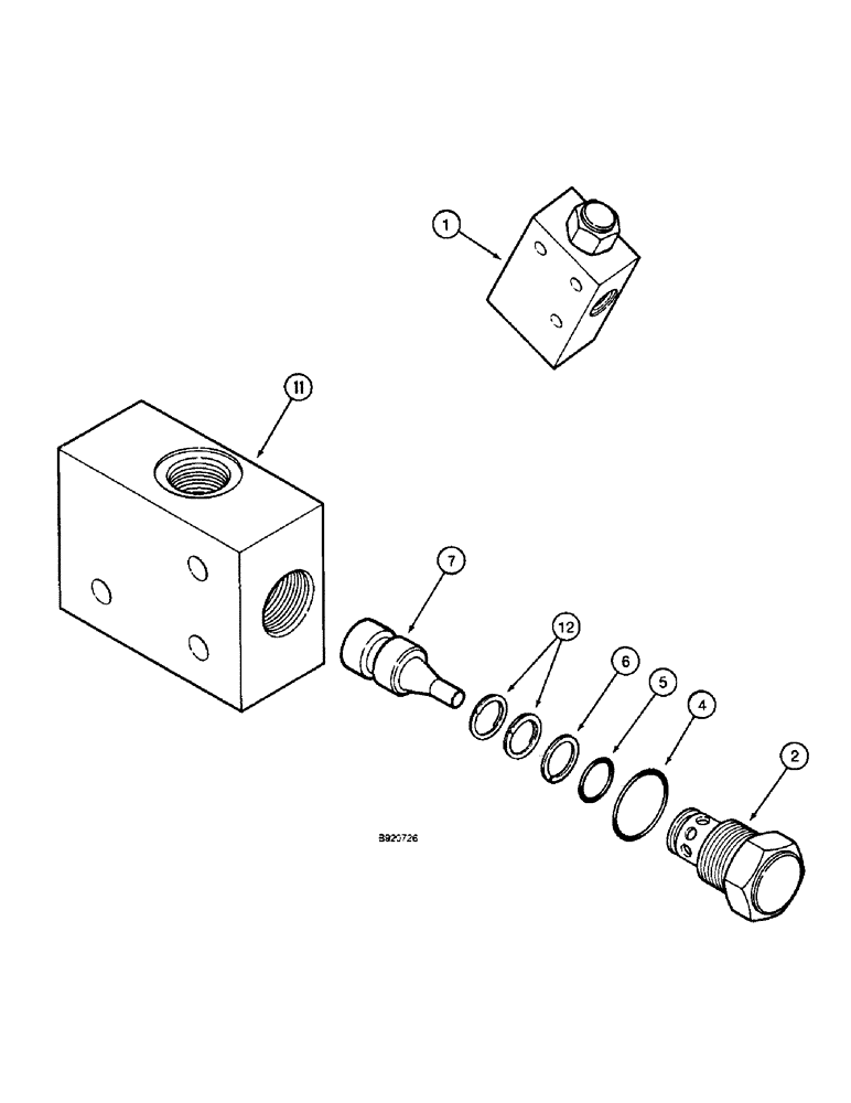 Схема запчастей Case IH 1800 - (8-22) - PILOT OPERATED CHECK VALVE (07) - HYDRAULICS