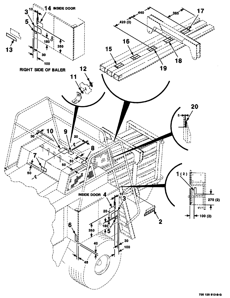 Схема запчастей Case IH 8576 - (09-008) - OPERATIONAL DECALS AND LOCATION DIAGRAM-CONTINUED, S.N. CFH0113001 THRU CFH0163128 Decals & Attachments